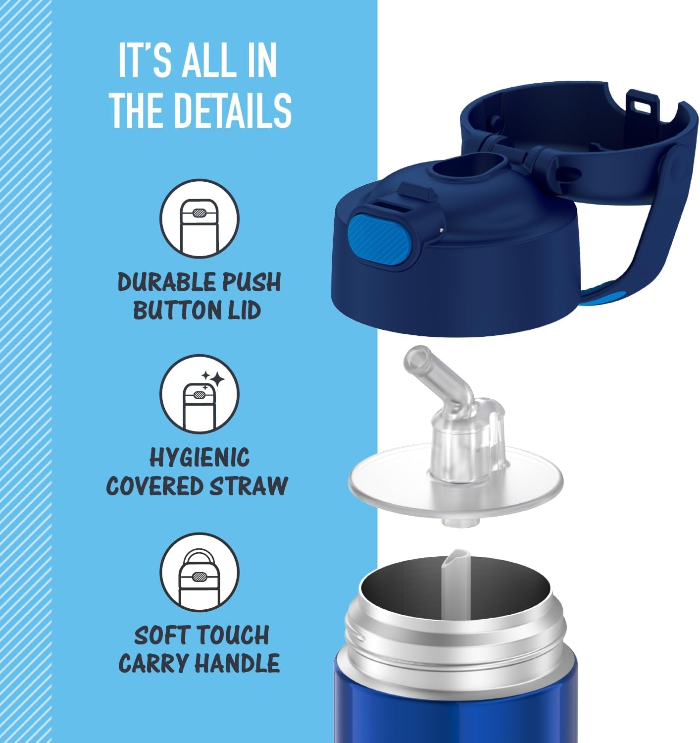 Funtainer 12 Ounce Bottle, Blue